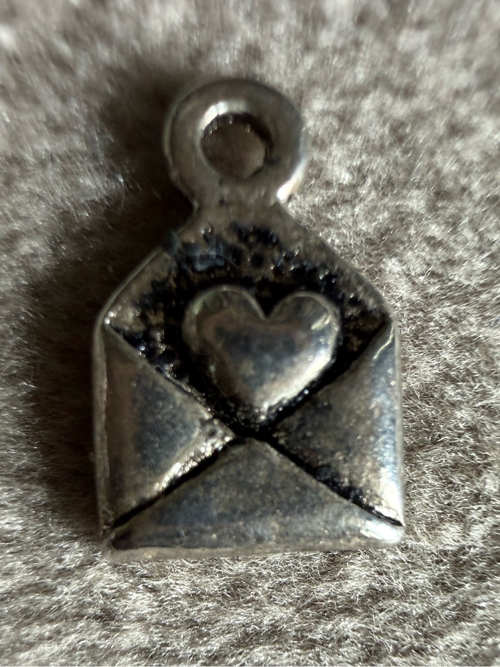 Silver Heart Envelope Charm Pendant - Women Jewelry